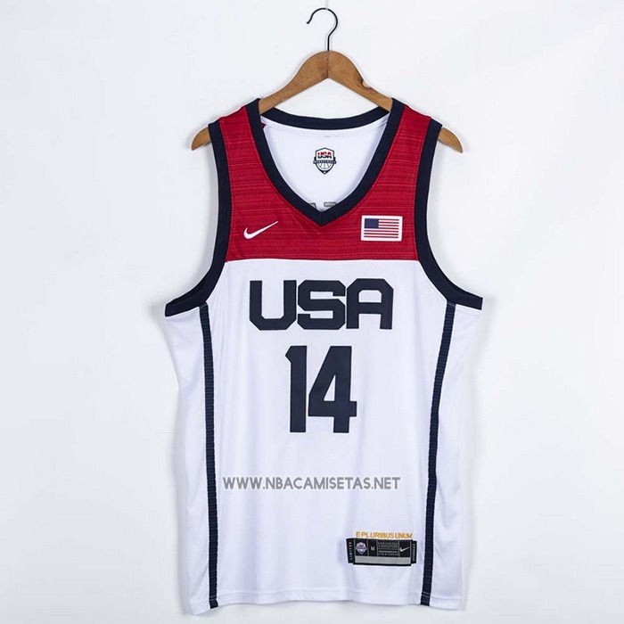 Camiseta USA 2021 Draymond Green NO 14 Blanco